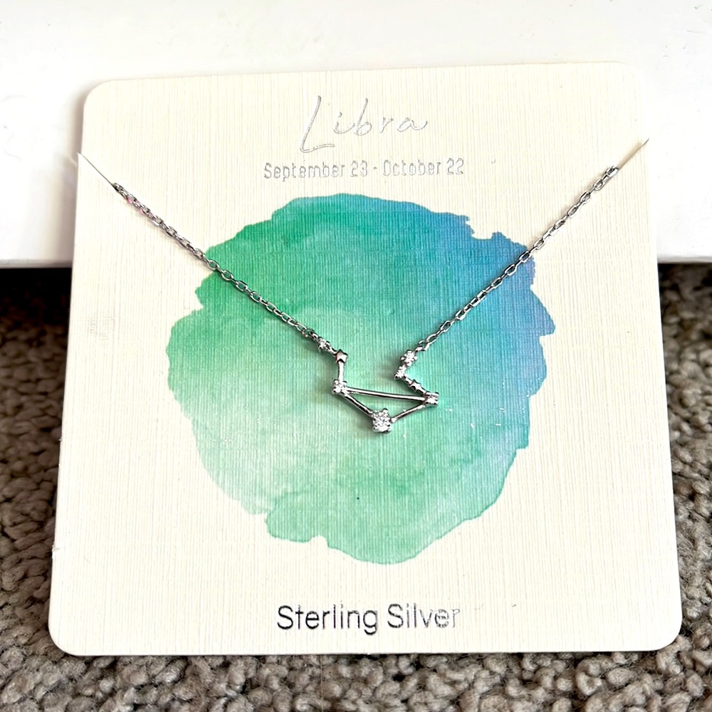 NWT Libra zodiac constellation necklace